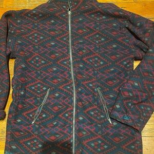 Vintage Brooks Men's Aztec Style Jacket - Red and Blue